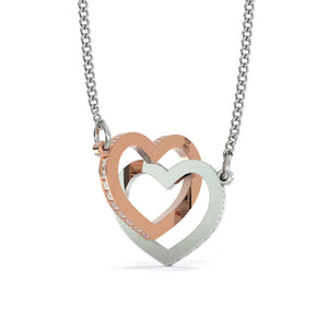 Heart  to Heart Interlocked Zirconia Stones Necklace (includes gift box)